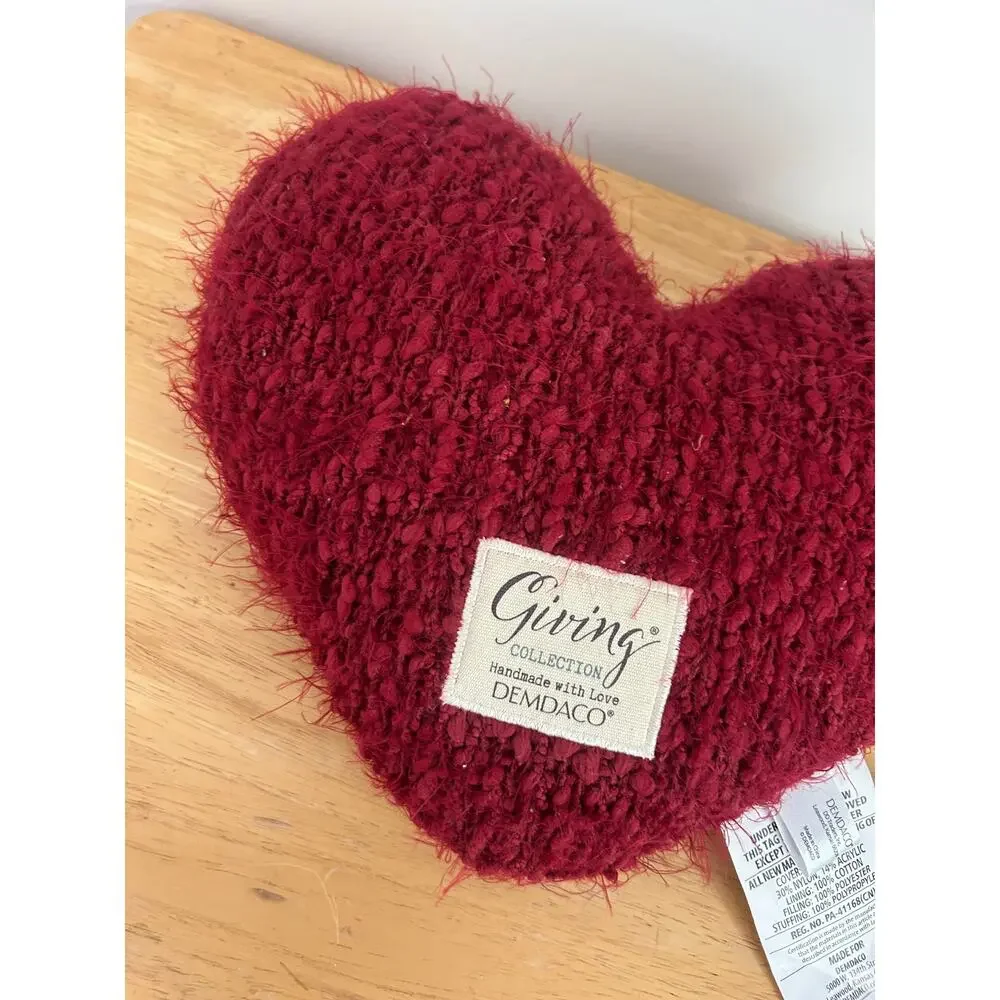 DEMDACO Weighted Giving Heart Cranberry Red - Plush Comfort Pillow